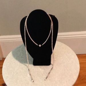 Faux Pearl Necklace - 46” Long. Wrap Style